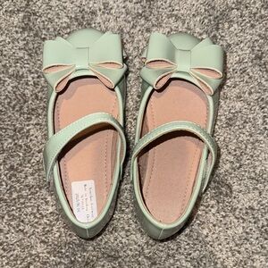 Mint Green Bow Kids Shoes